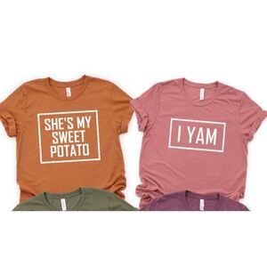 Funny Family Thanksgiving Short Sleeve Tee Shirt S-3X Couples Shirts